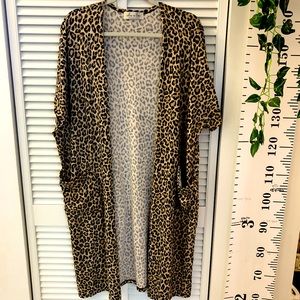 Eden in Love Cheetah Long Cardigan Kaftan Coverup - OS